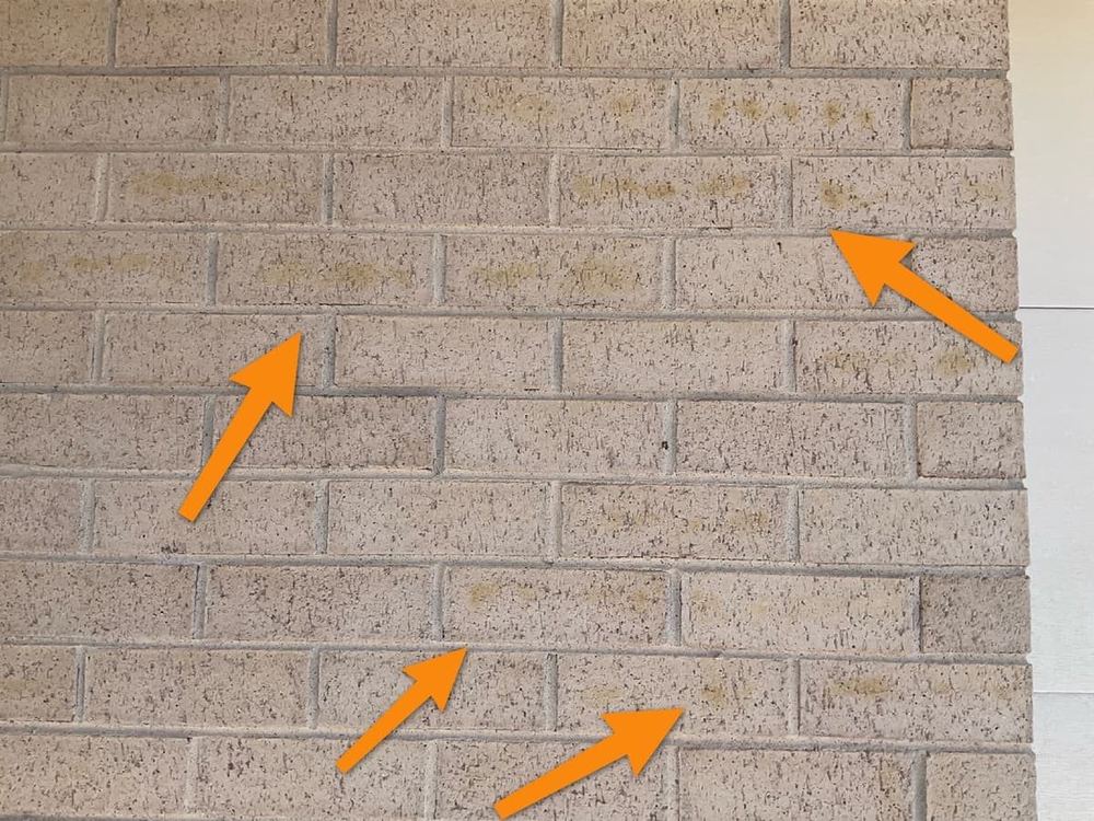 Staining to face brickwork, Tarneit