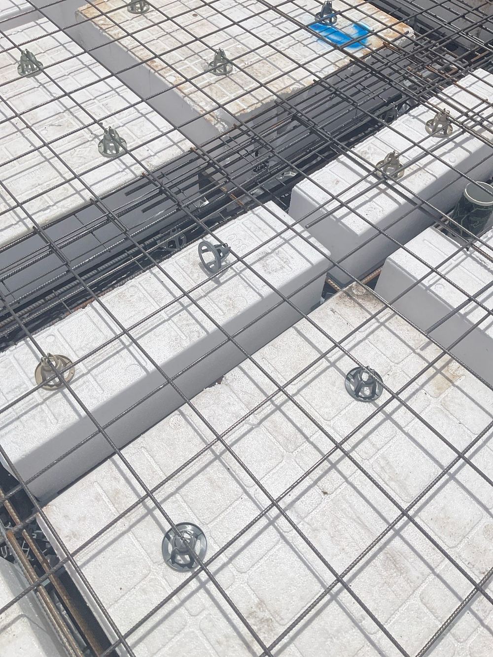 Bar chairs spaced too far apart to hold the mesh at the right height, found during a bored pier inspection in Tarneit