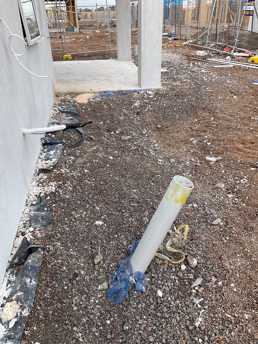 Blocked and broken stormwater pipe found on site, found during a fixing inspection in Tarneit
