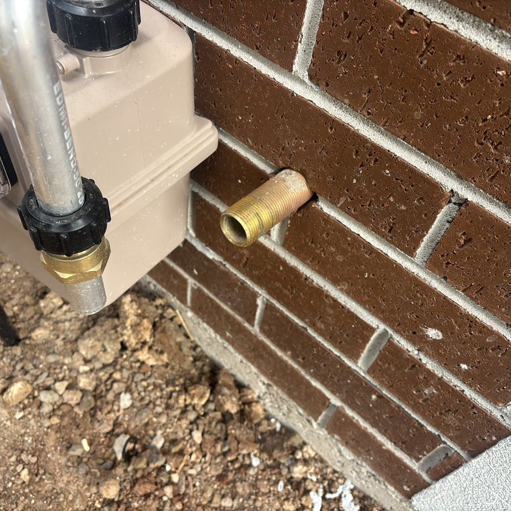 Gas pipe left uncapped and open to site debris, found during a pre-handover inspection in Tarneit