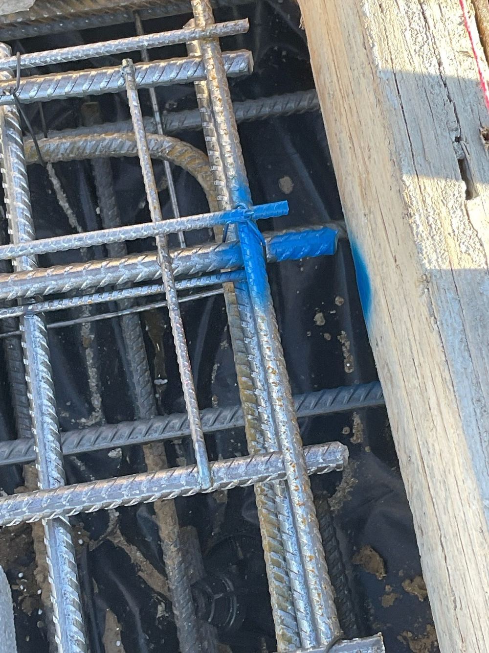 Too little concrete cover over the reinforcement, which invites future rusting, found during a bored pier inspection in Tarneit