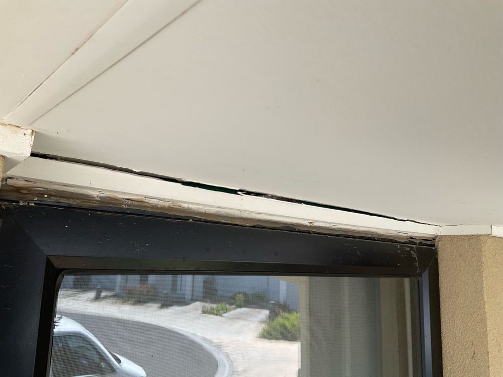 Damaged sections of eave lining, found during a pre-purchase inspection in Truganina